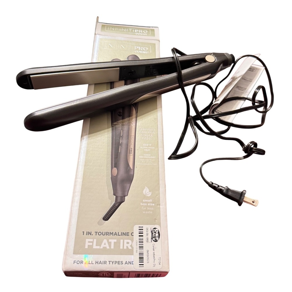 Conair InfinitiPro 1 Inch Tourmaline Ceramic Flat Iron‎ Hair Straightener